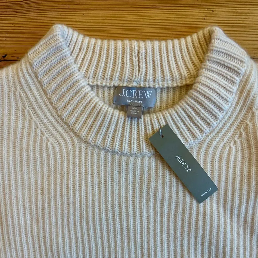 J. Crew Ribbed Cashmere Oversized Sweater. Size XXL. NWT.